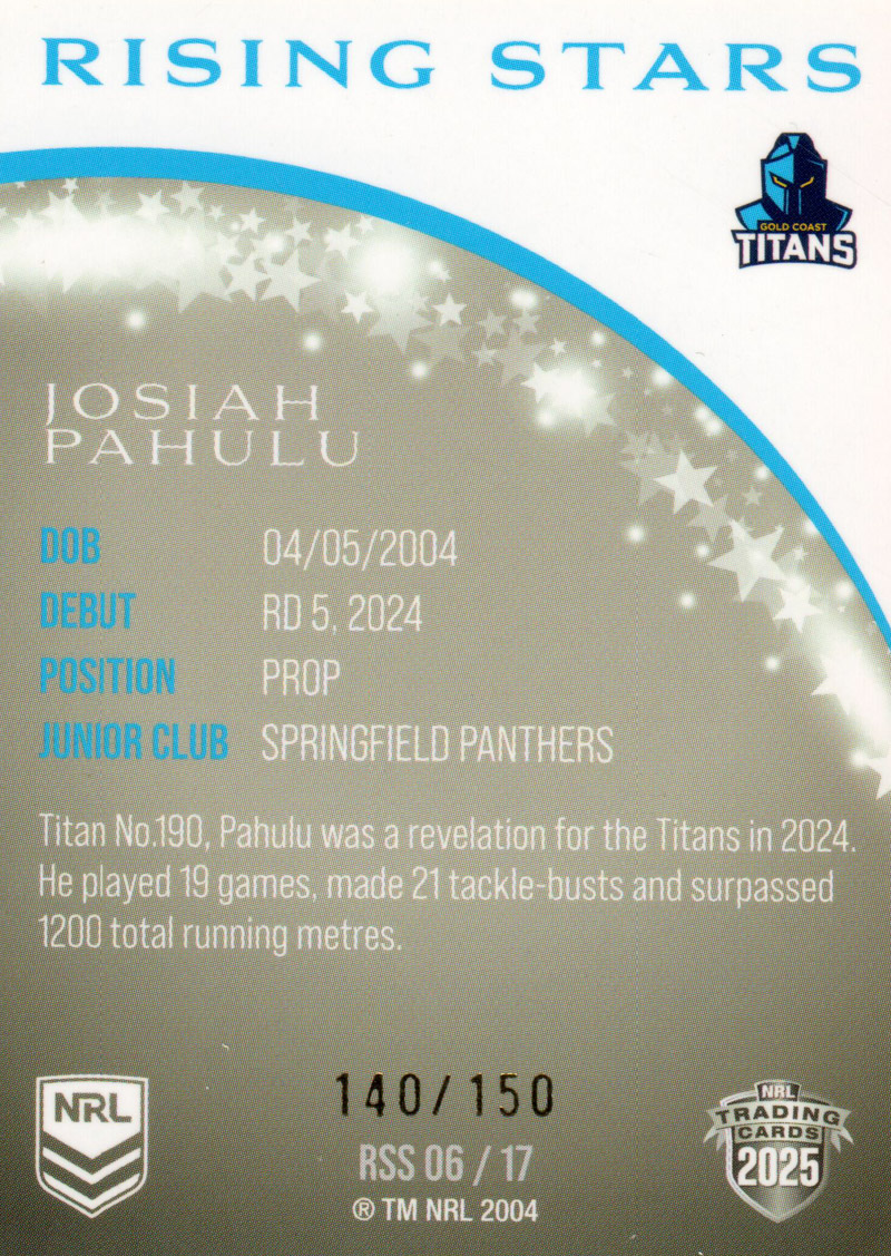 Josiah Pahulu back