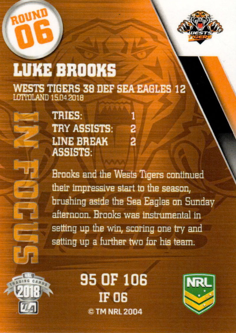 Luke Brooks back