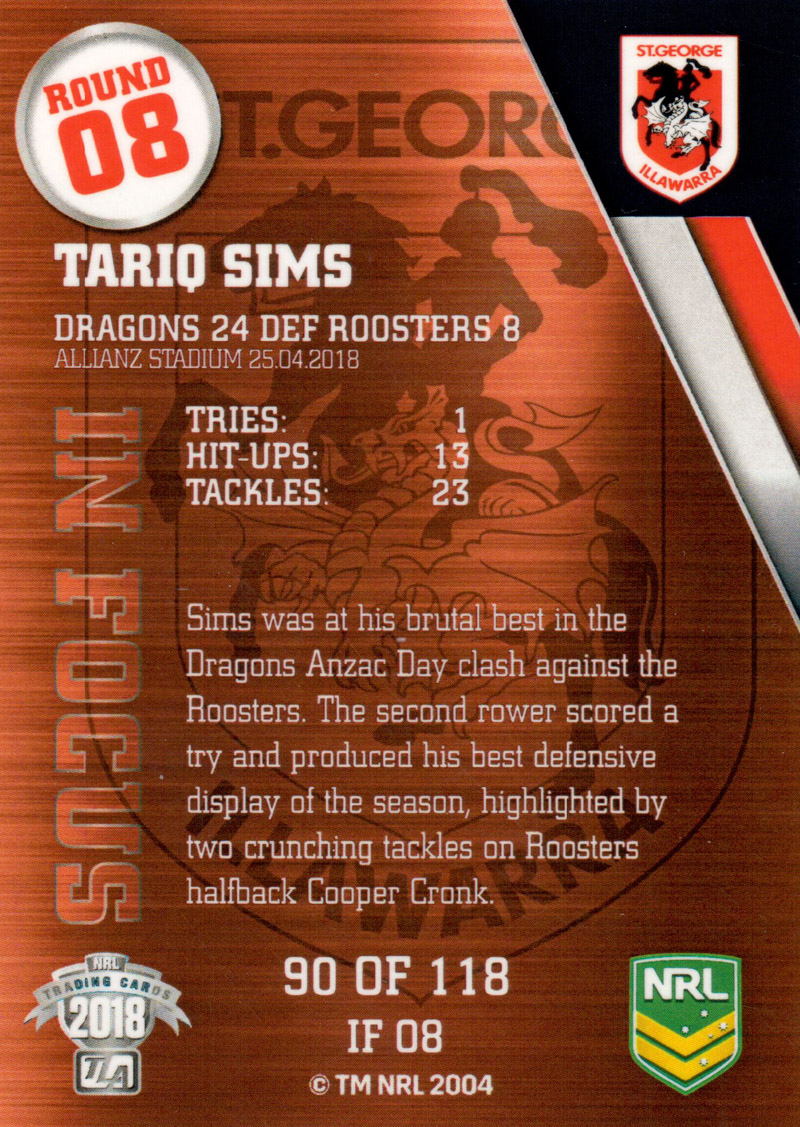 Tariq Sims back
